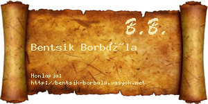 Bentsik Borbála névjegykártya